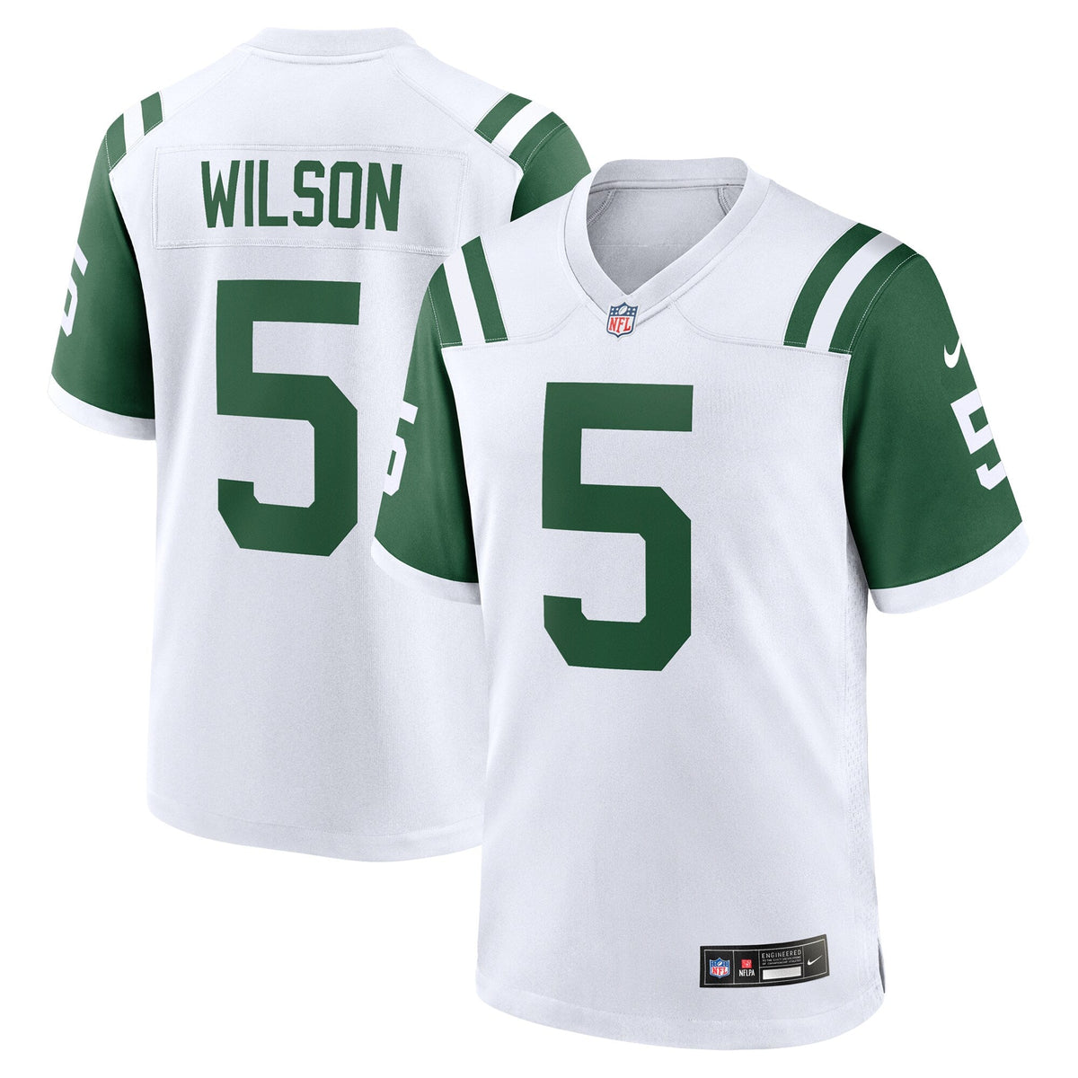 New York Jets Garrett Wilson White Classic Alternate Game Football Jersey