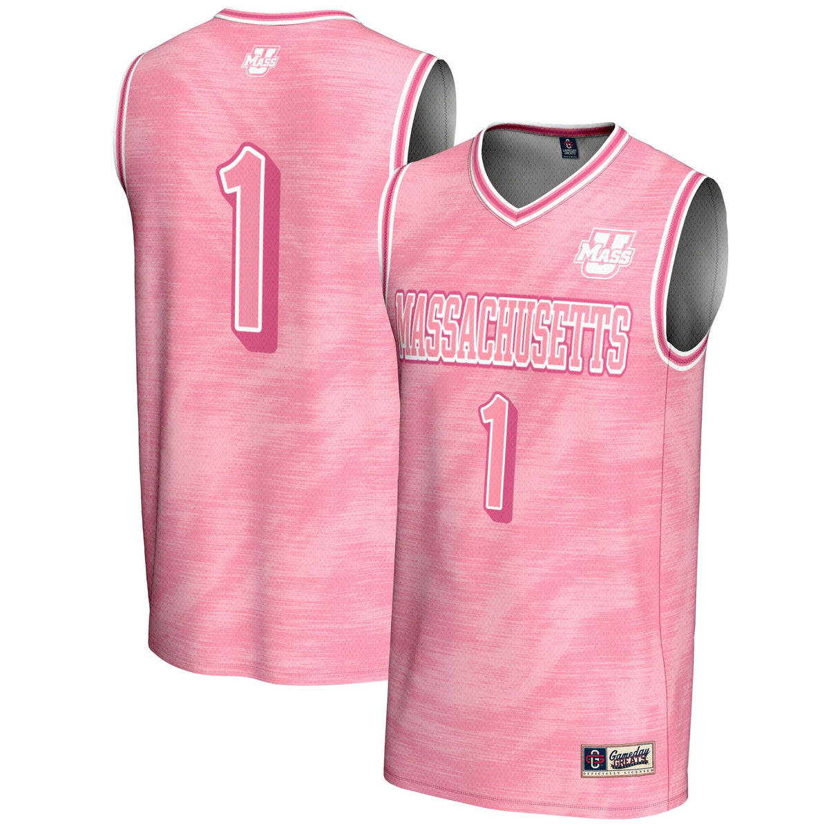 #1 UMass Minutemen Lightweight Basketball Jersey - Pink