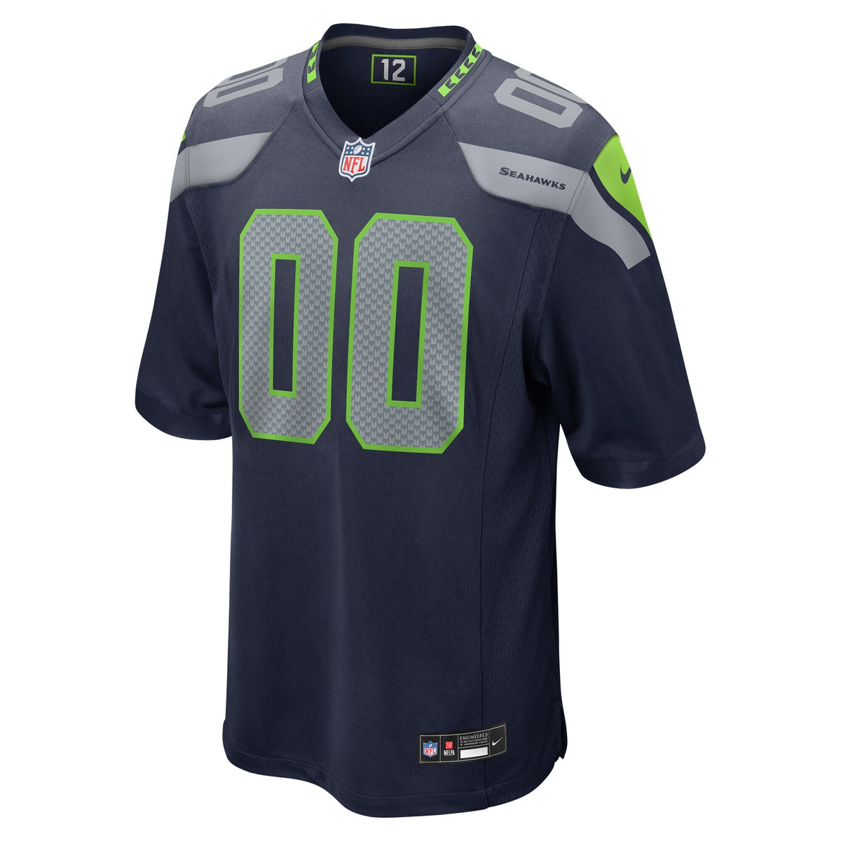 Seattle Seahawks College Navy Custom Game Football Jersey