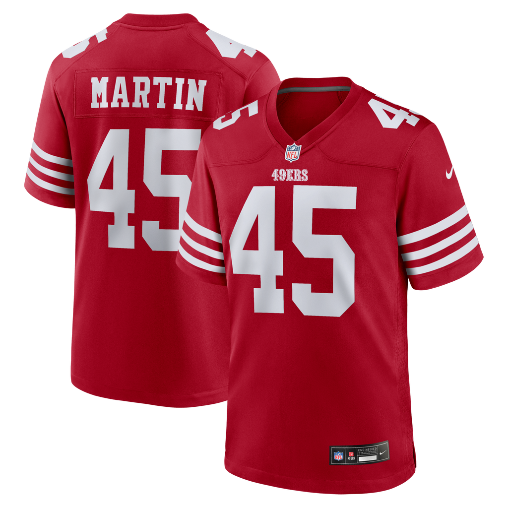 San Francisco 49ers Nick Martin Scarlet Team Game Football Jersey