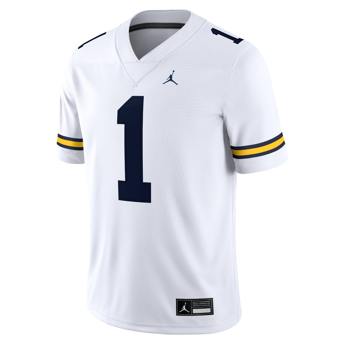#1 White Michigan Wolverines Game Jersey