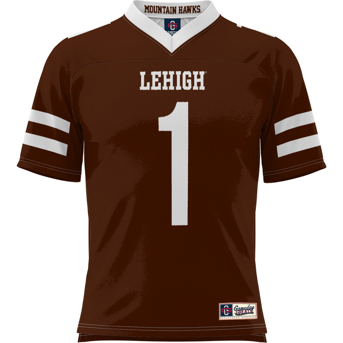 #1 Brown Lehigh Mountain Hawks Football Jersey