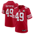 San Francisco 49ers The Faithful Scarlet 80th Anniversary Game Football Jersey