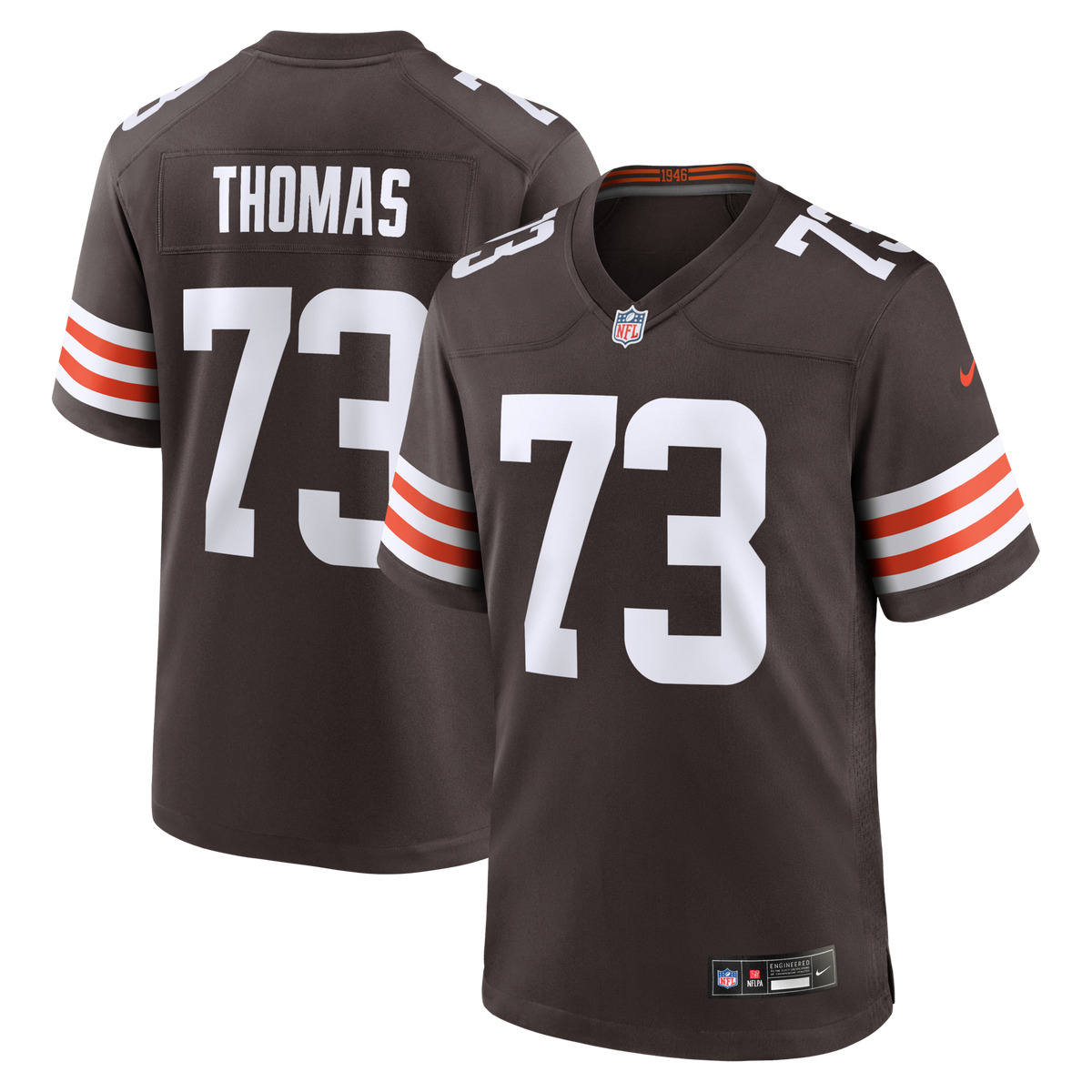 Cleveland Browns Joe Thomas Brown Retired Game Player Football Jersey