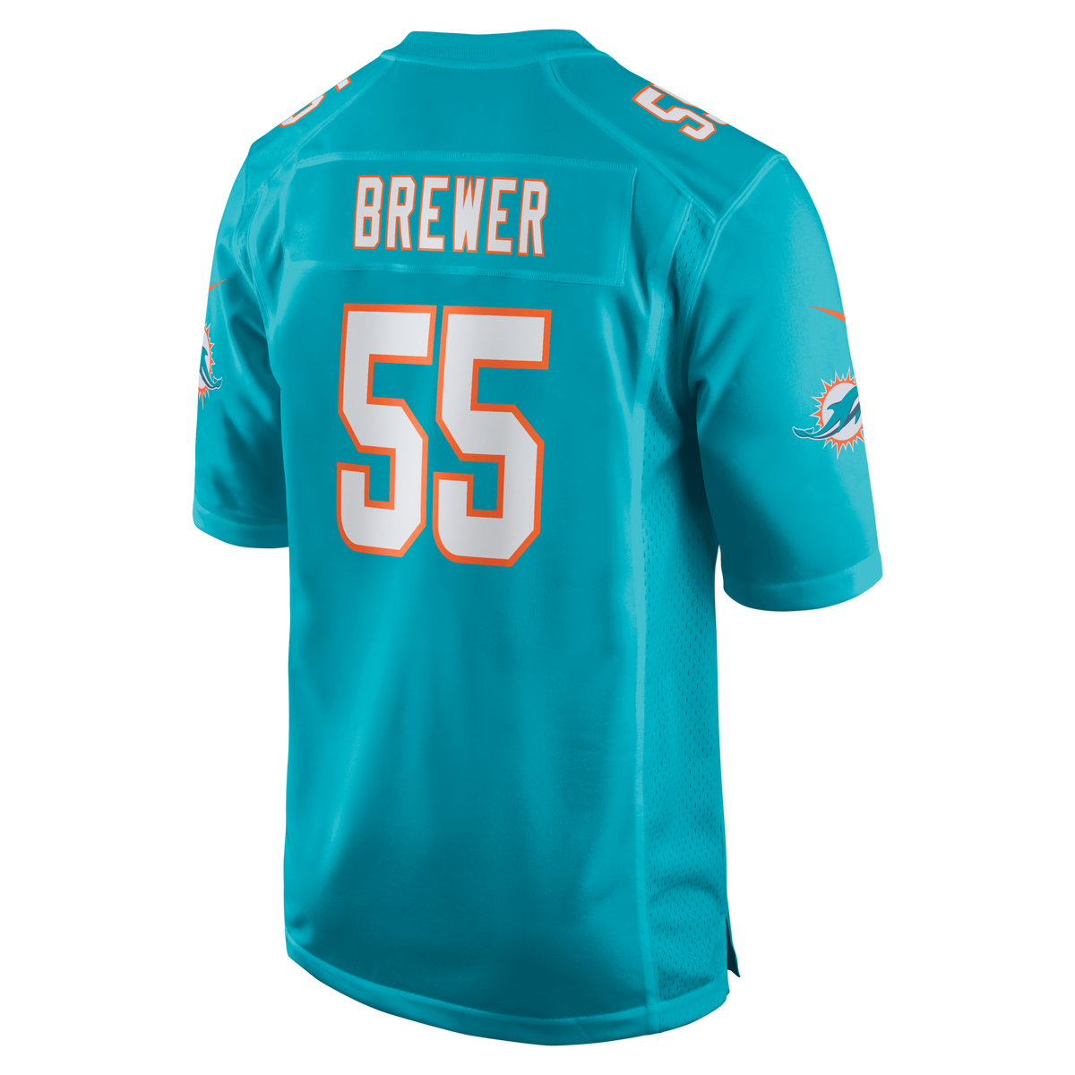 Miami Dolphins Aaron Brewer Aqua Game Football Jersey