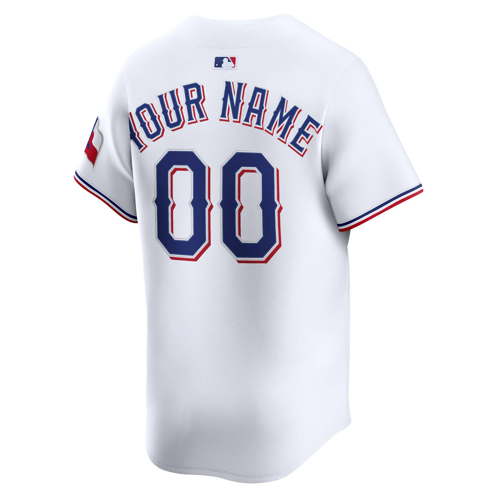Texas Rangers White Home Limited Custom Baseball Jersey