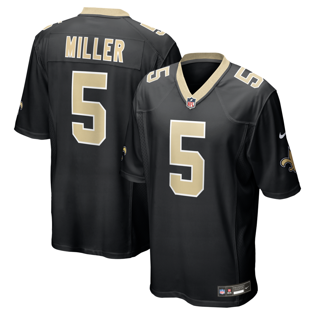 New Orleans Saints Kendre Miller Black Team Game Football Jersey