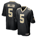 New Orleans Saints Kendre Miller Black Team Game Football Jersey