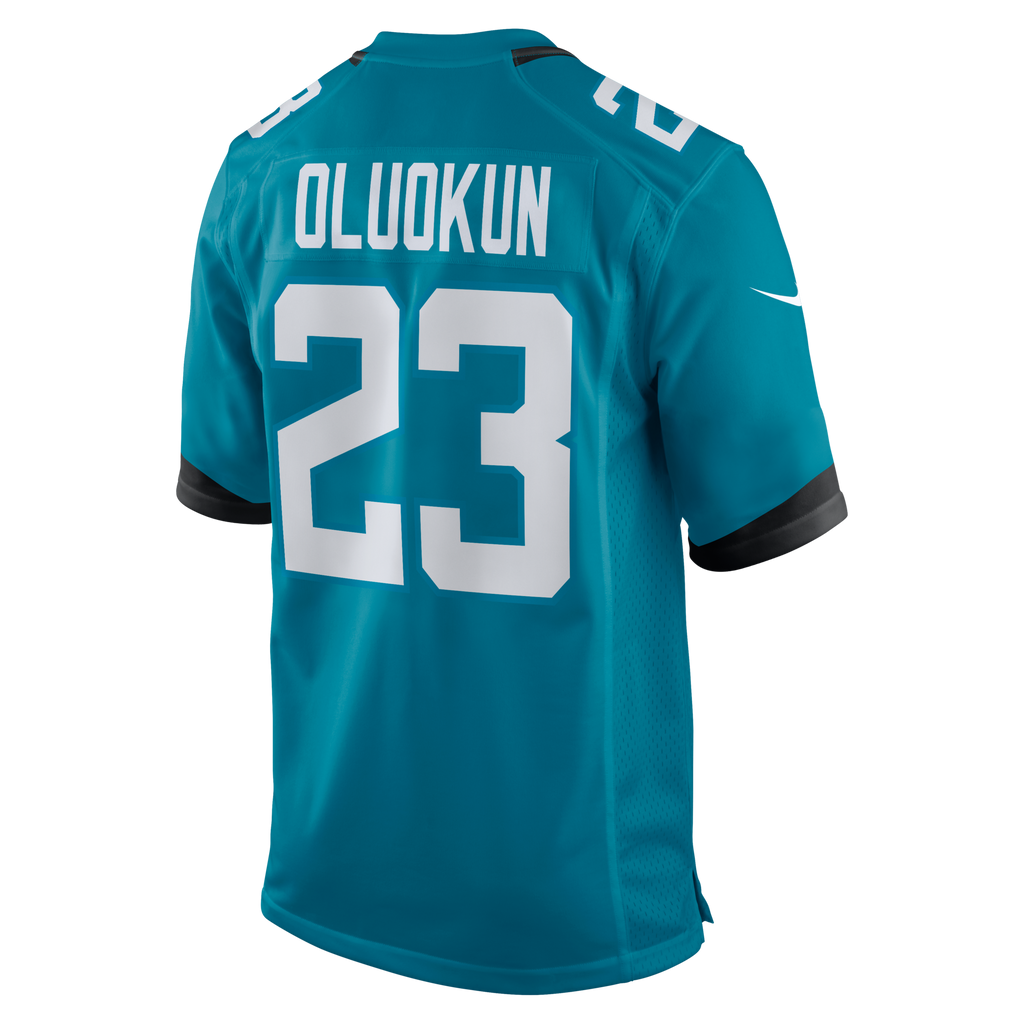Jacksonville Jaguars Foyesade Oluokun Teal Game Player Football Jersey