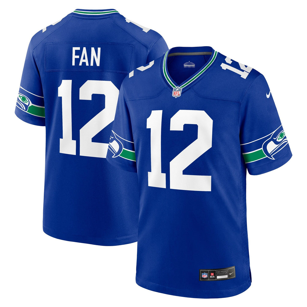 Seattle Seahawks 12s Royal Throwback Player Game Football Jersey