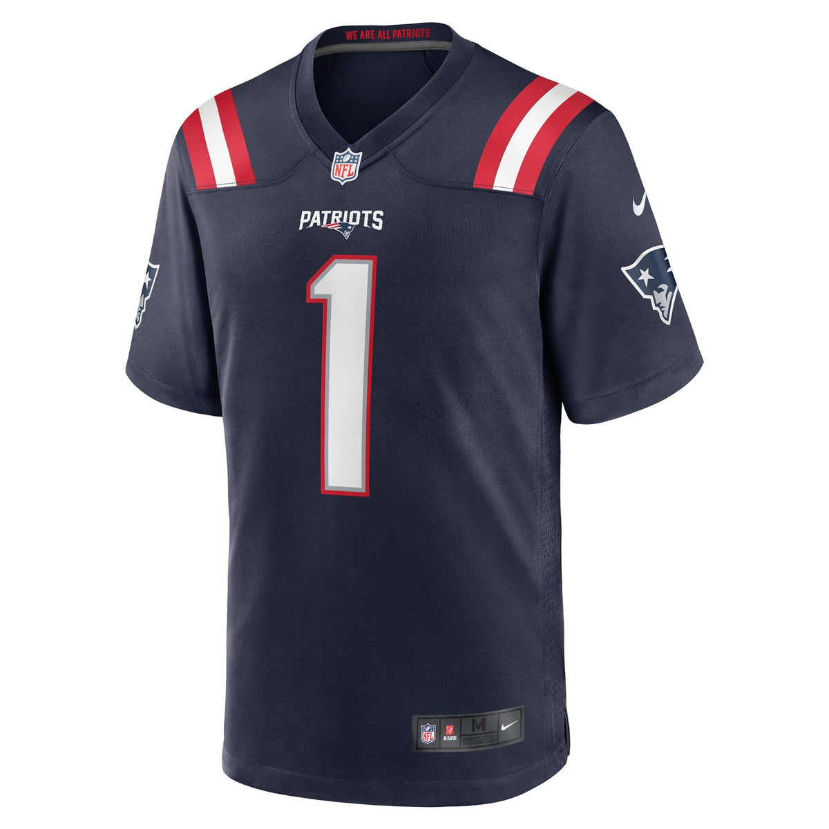 New England Patriots Number 1 Groom Navy Game Football Jersey