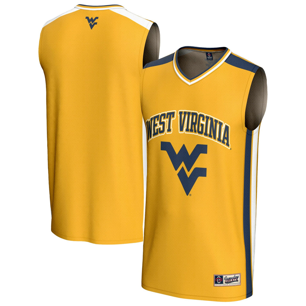 Gold West Virginia Mountaineers Spirit Basketball Jersey
