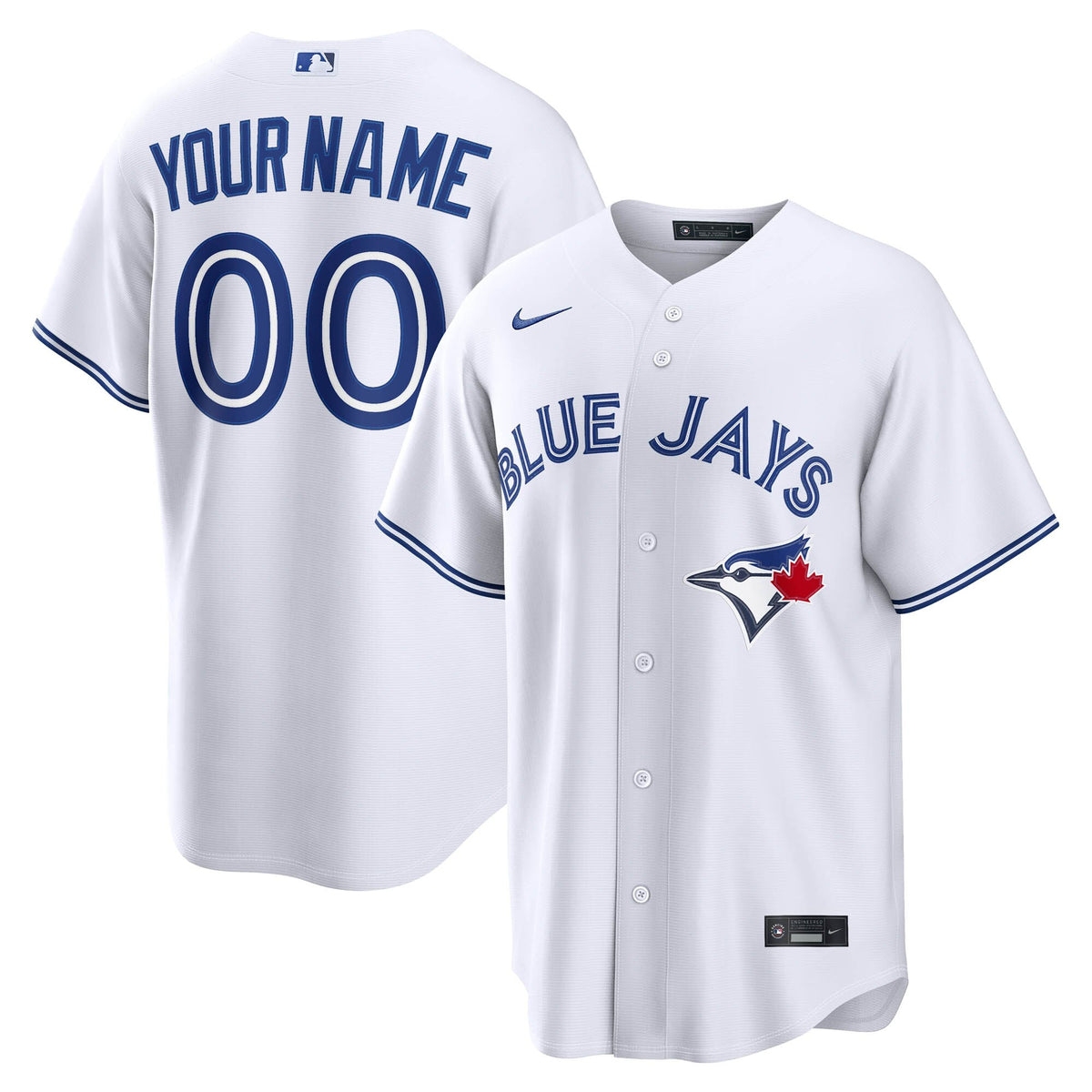 Toronto Blue Jays White Home Replica Custom Baseball Jersey