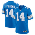 Detroit Lions Amon-Ra St. Brown Blue Game Football Jersey