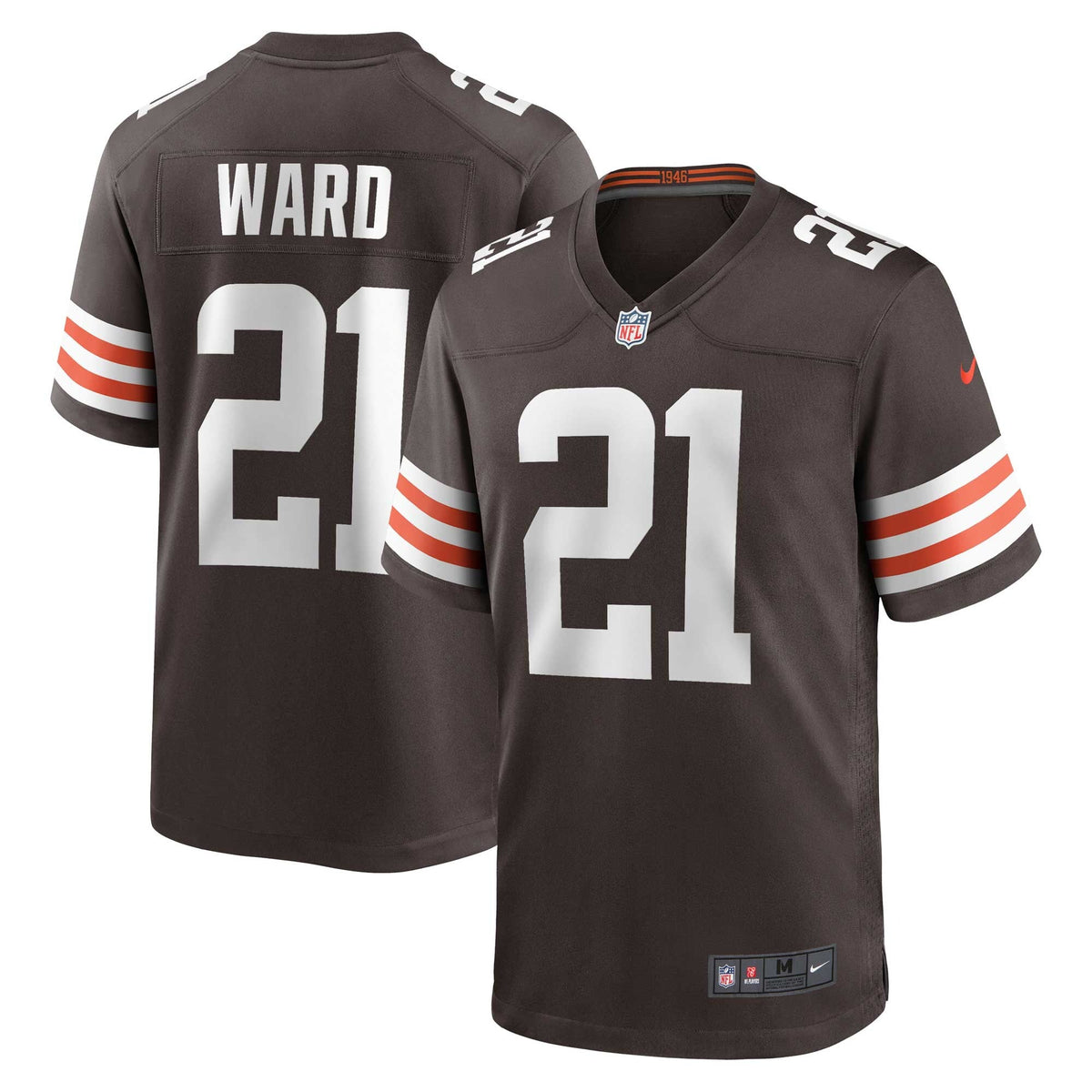 Cleveland Browns Denzel Ward Brown Game Football Jersey