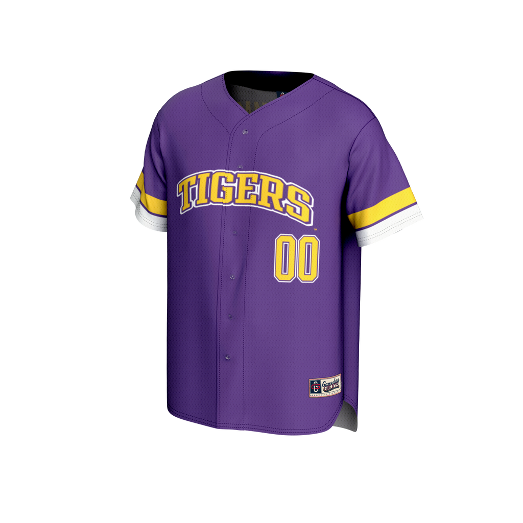 LSU Tigers NIL Pick-A-Player Baseball Lightweight Jersey - Purple