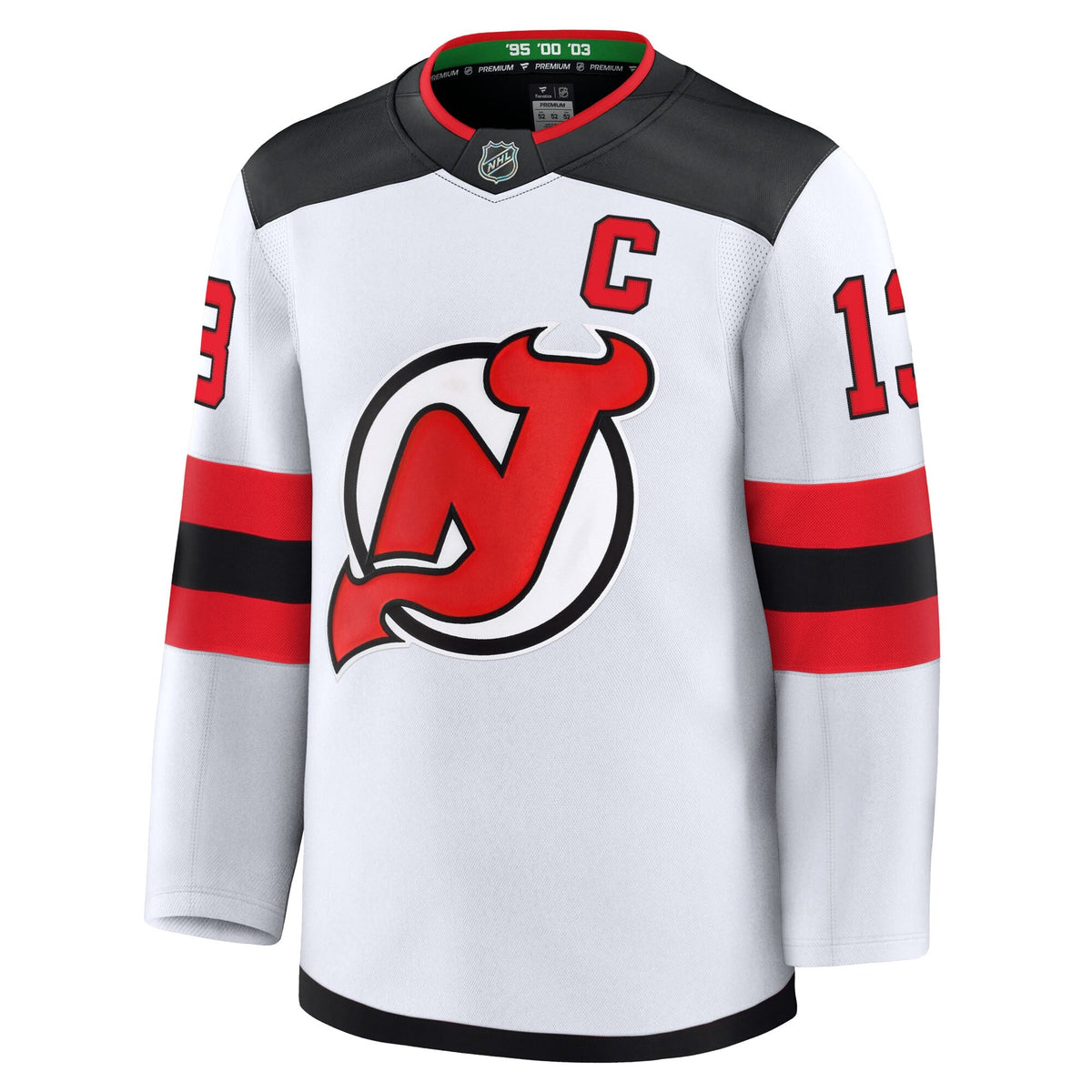 New Jersey Devils Nico Hischier White Away Premium Jersey