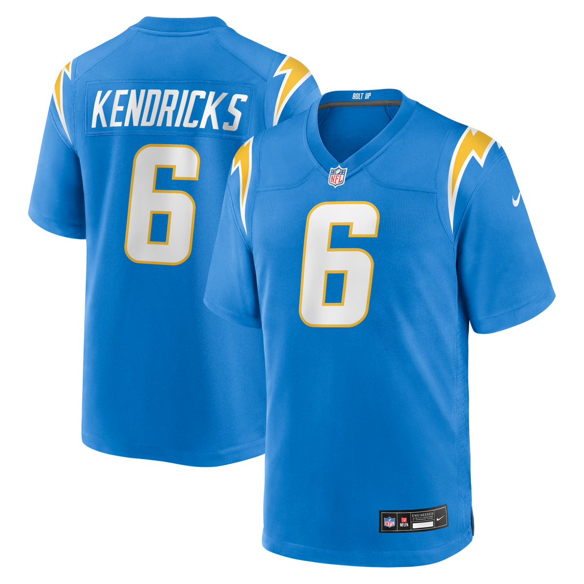 Los Angeles Chargers Eric Kendricks Powder Blue Game Player Football Jersey