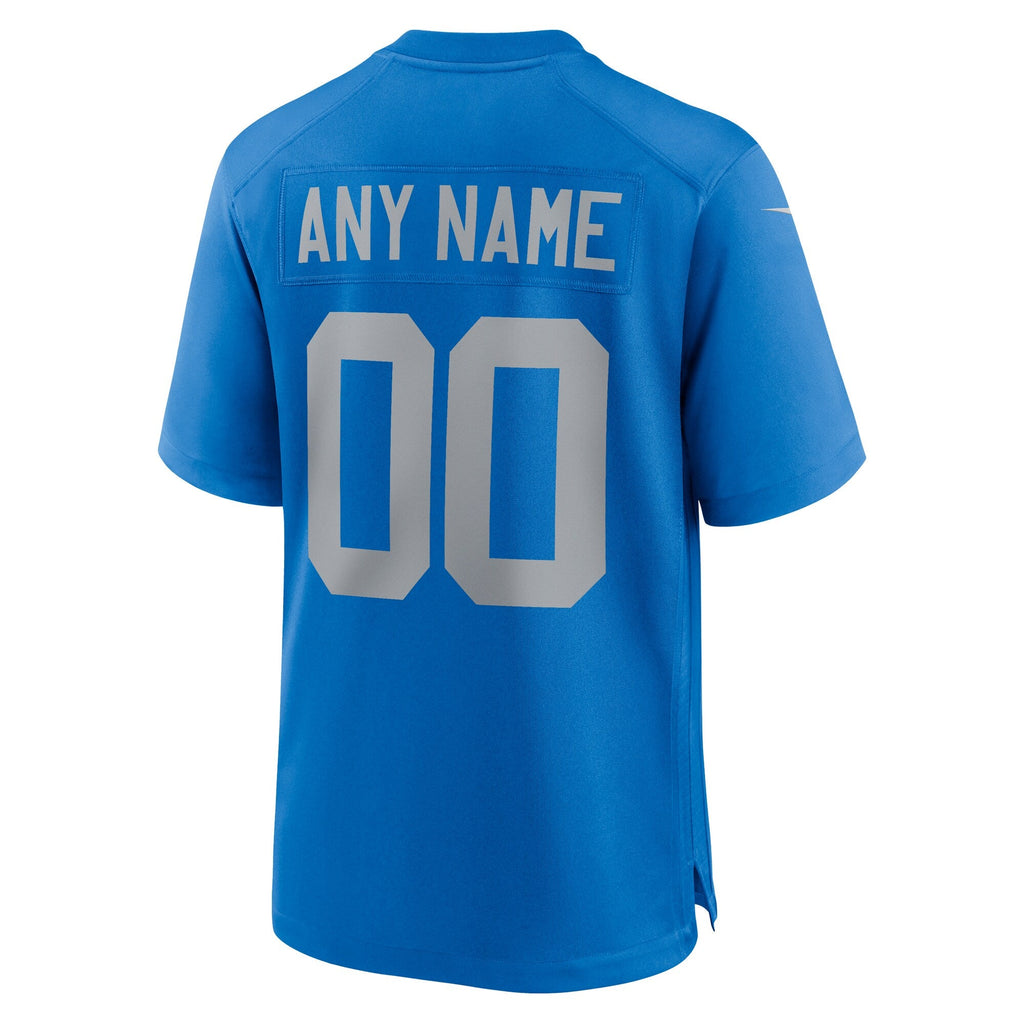 Detroit Lions Blue Alternate Custom Game Football Jersey