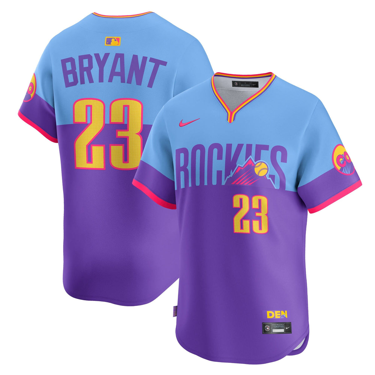 Colorado Rockies Kris Bryant Purple/Light Blue 2025 City Connect Limited Player Baseball Jersey