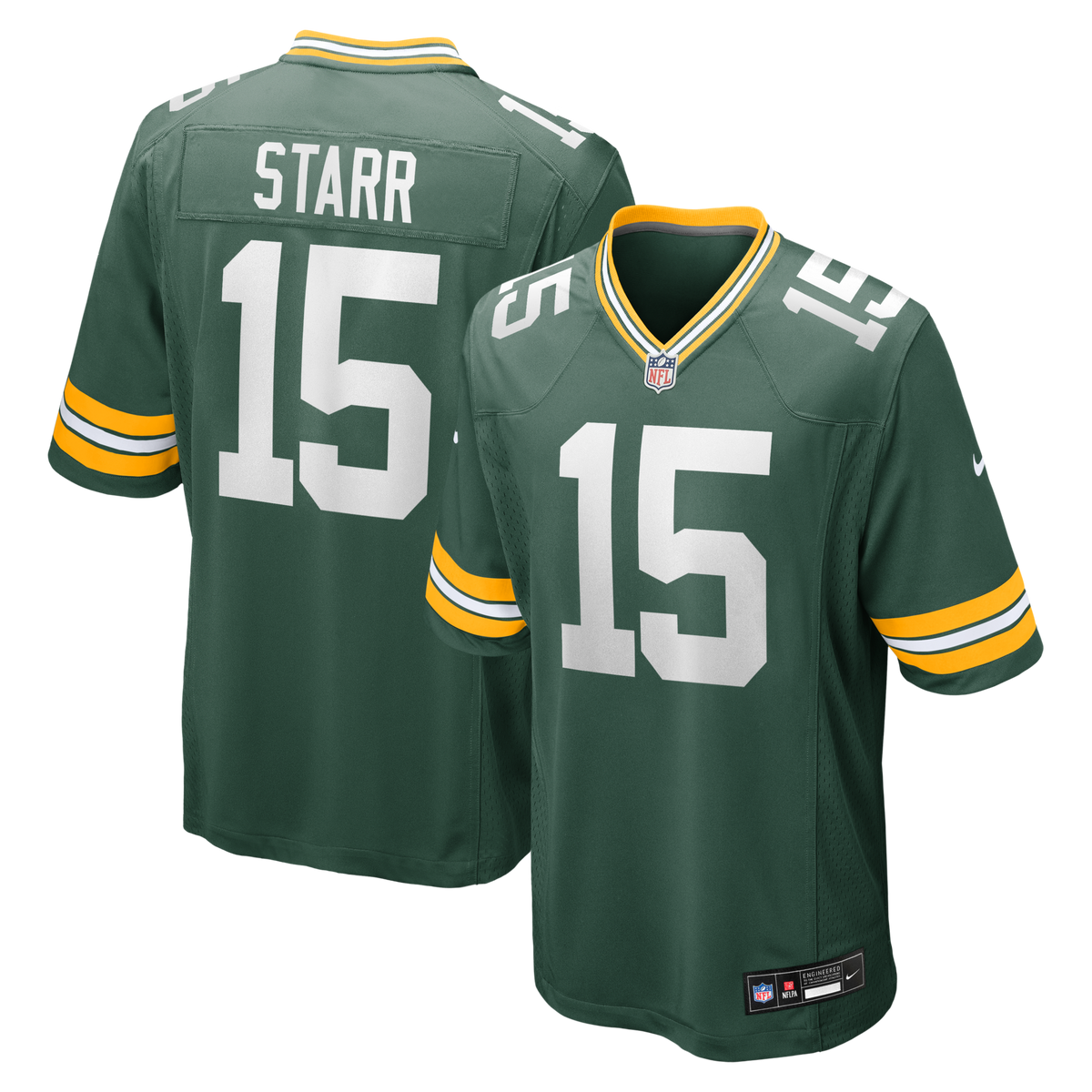 Green Bay Packers Bart Starr Green Game Retired Player Football Jersey