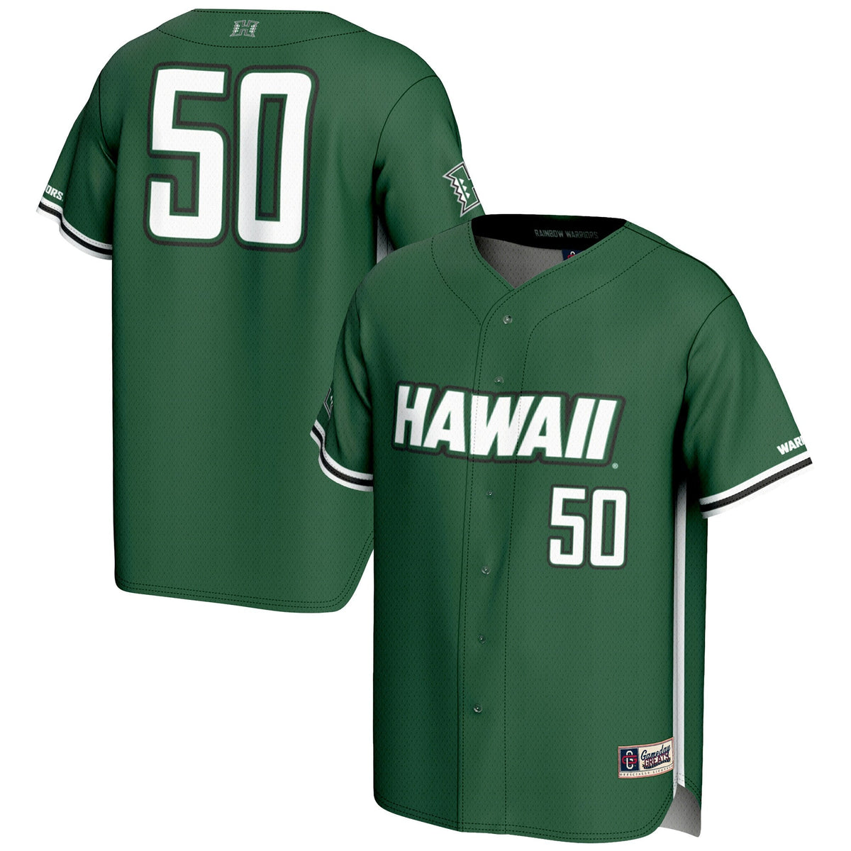 #1 Green Hawaii Rainbow Warriors Lightweight Baseball Jersey