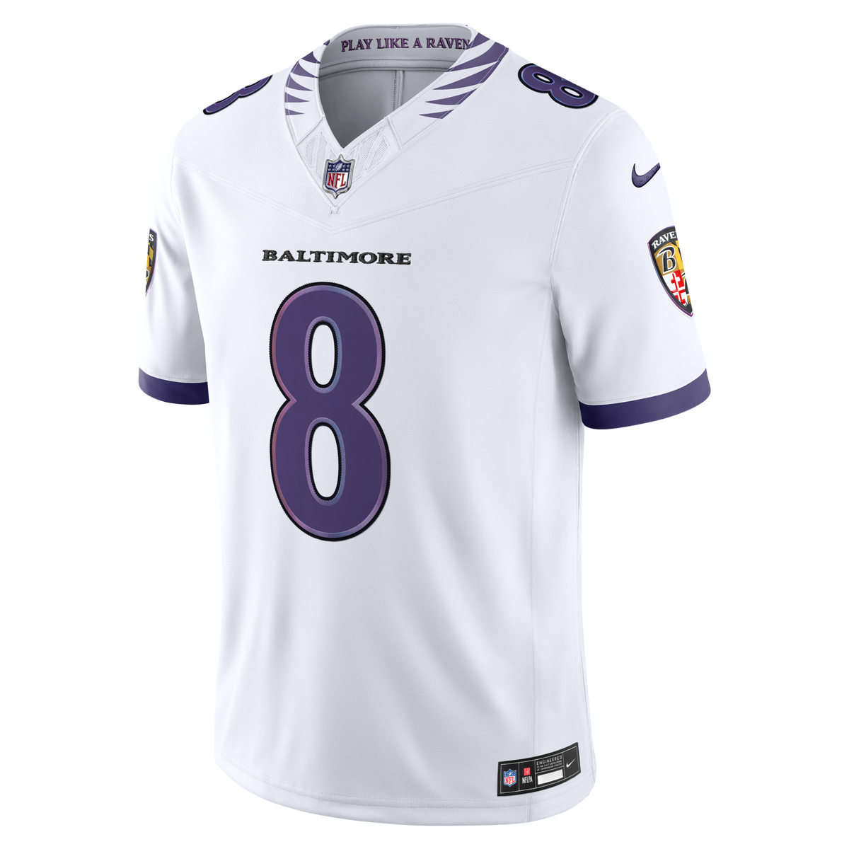Baltimore Ravens Lamar Jackson White Vapor F.U.S.E. Stitched Limited Football Jersey