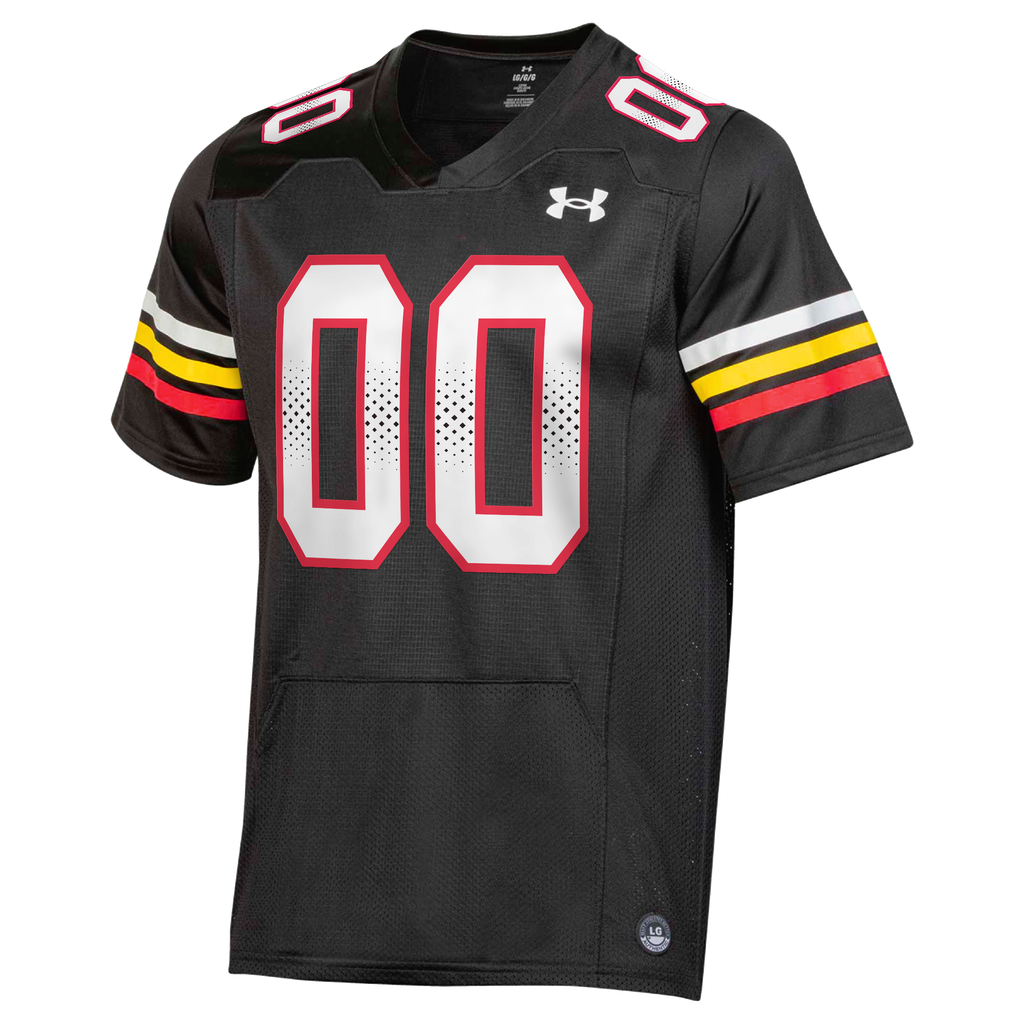 Maryland Terrapins Custom Replica Football Jersey - Black - Style 200844392