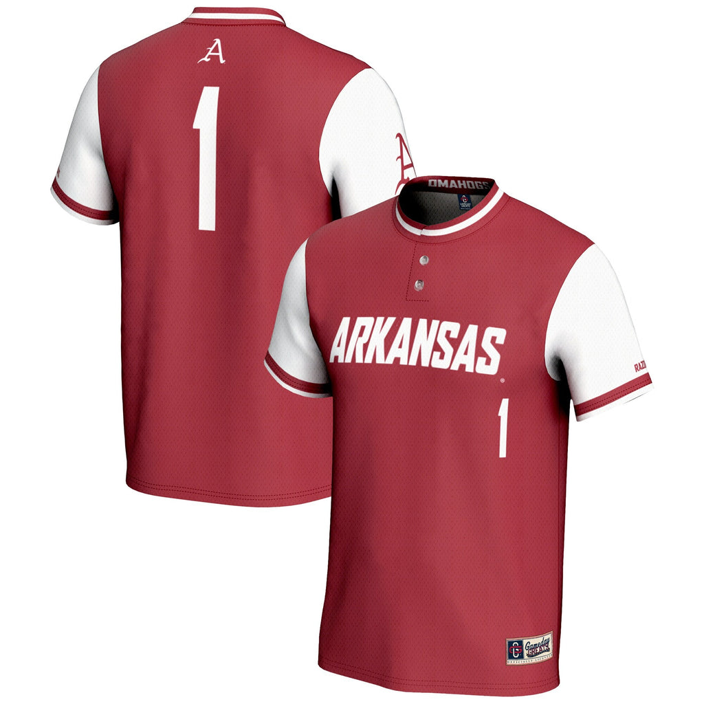 #1 Cardinal Arkansas Razorbacks Lightweight Softball Jersey
