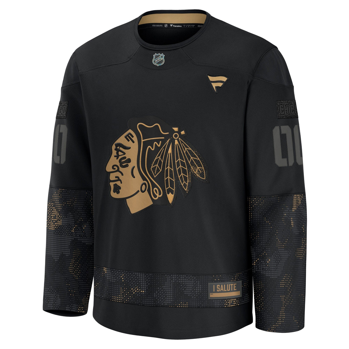 Chicago Blackhawks Black 2024 Military Appreciation Custom Practice Jersey