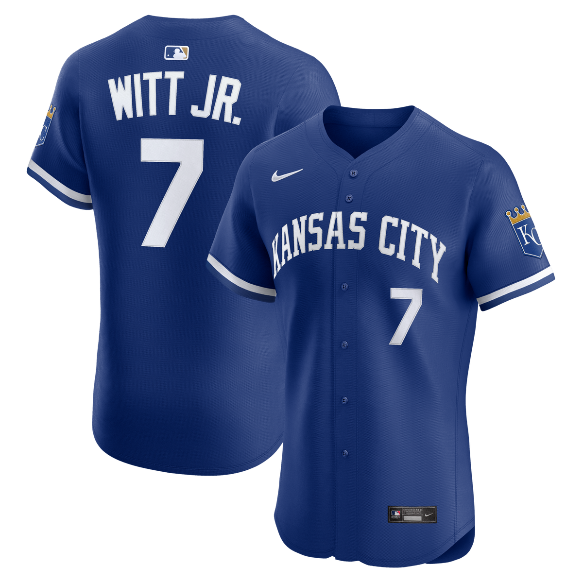 Kansas City Royals Bobby Witt Jr. Royal Alternate 2 Elite Player Baseball Jersey