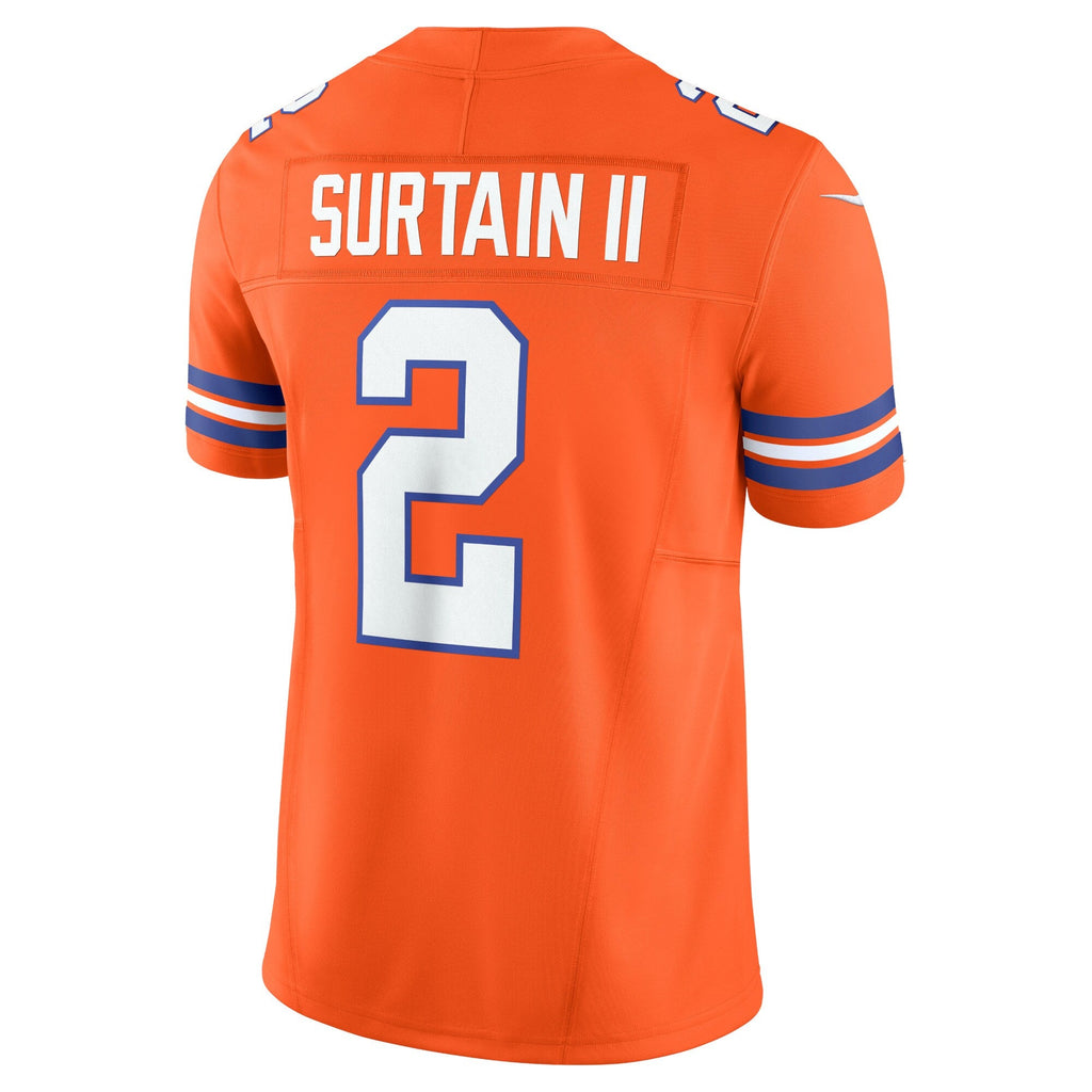 Denver Broncos Patrick Surtain II Orange Alternate Mile High Collection 1977 Throwback Vapor F.U.S.E. Limited Football Jersey