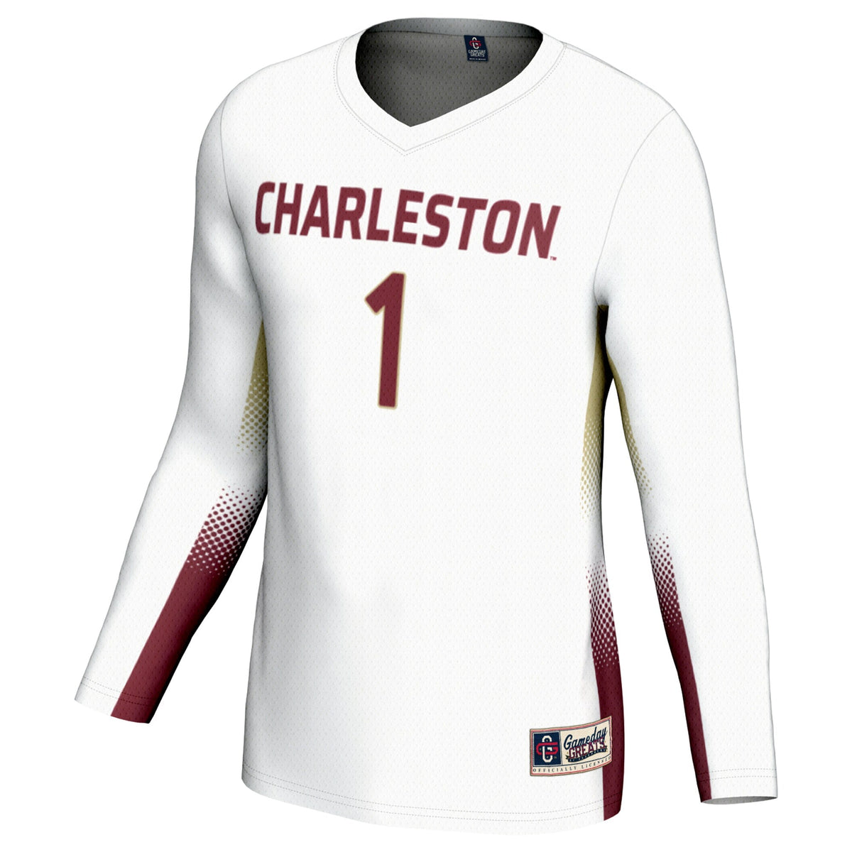 #1 Charleston Cougars Lightweight Volleyball Jersey - White