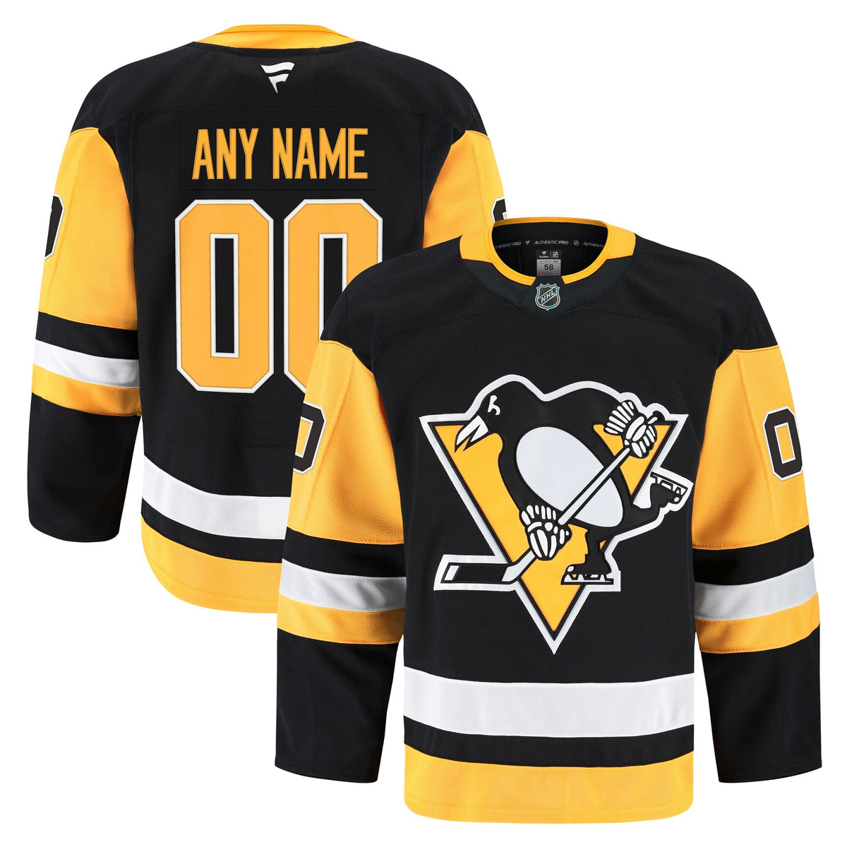 Pittsburgh Penguins Black Home Pro Custom Jersey