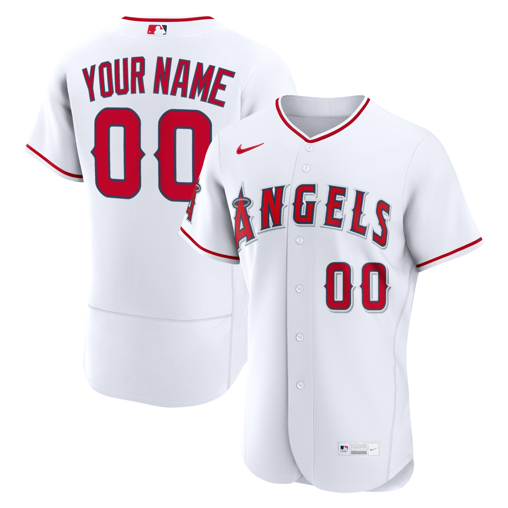 Los Angeles Angels White Home Custom Baseball Jersey
