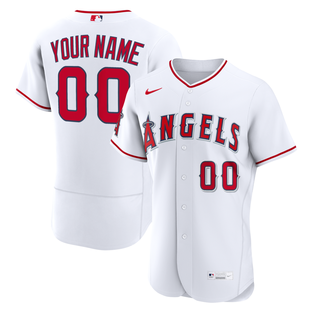 Los Angeles Angels White Home Custom Baseball Jersey