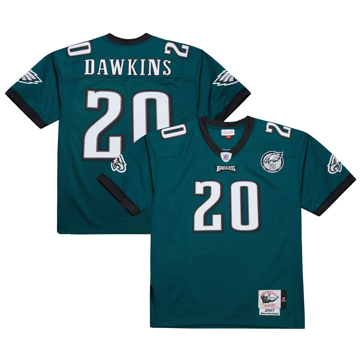 Philadelphia Eagles Brian Dawkins Green 2007 Throwback Retired Player Football Jersey