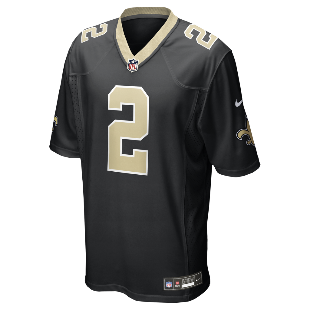 New Orleans Saints Spencer Rattler Black Team Game Football Jersey