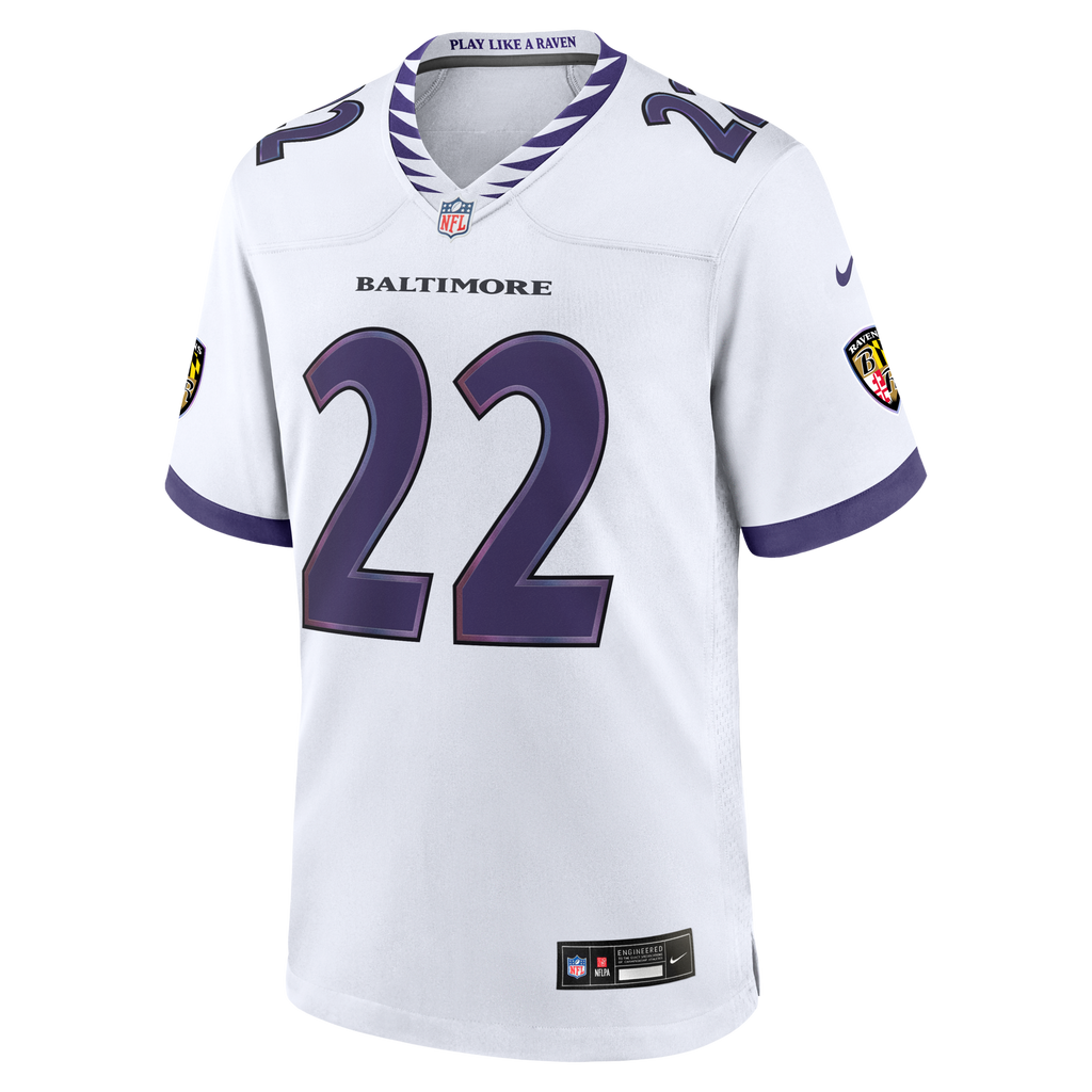 Baltimore Ravens Derrick Henry White Game Football Jersey