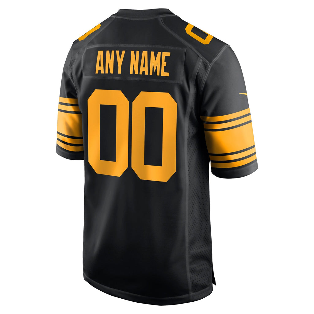 Pittsburgh Steelers Black Alternate Custom Game Football Jersey