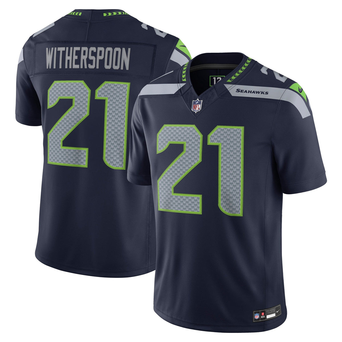 Seattle Seahawks Devon Witherspoon College Navy Team Vapor F.U.S.E. Stitched Limited Football Jersey