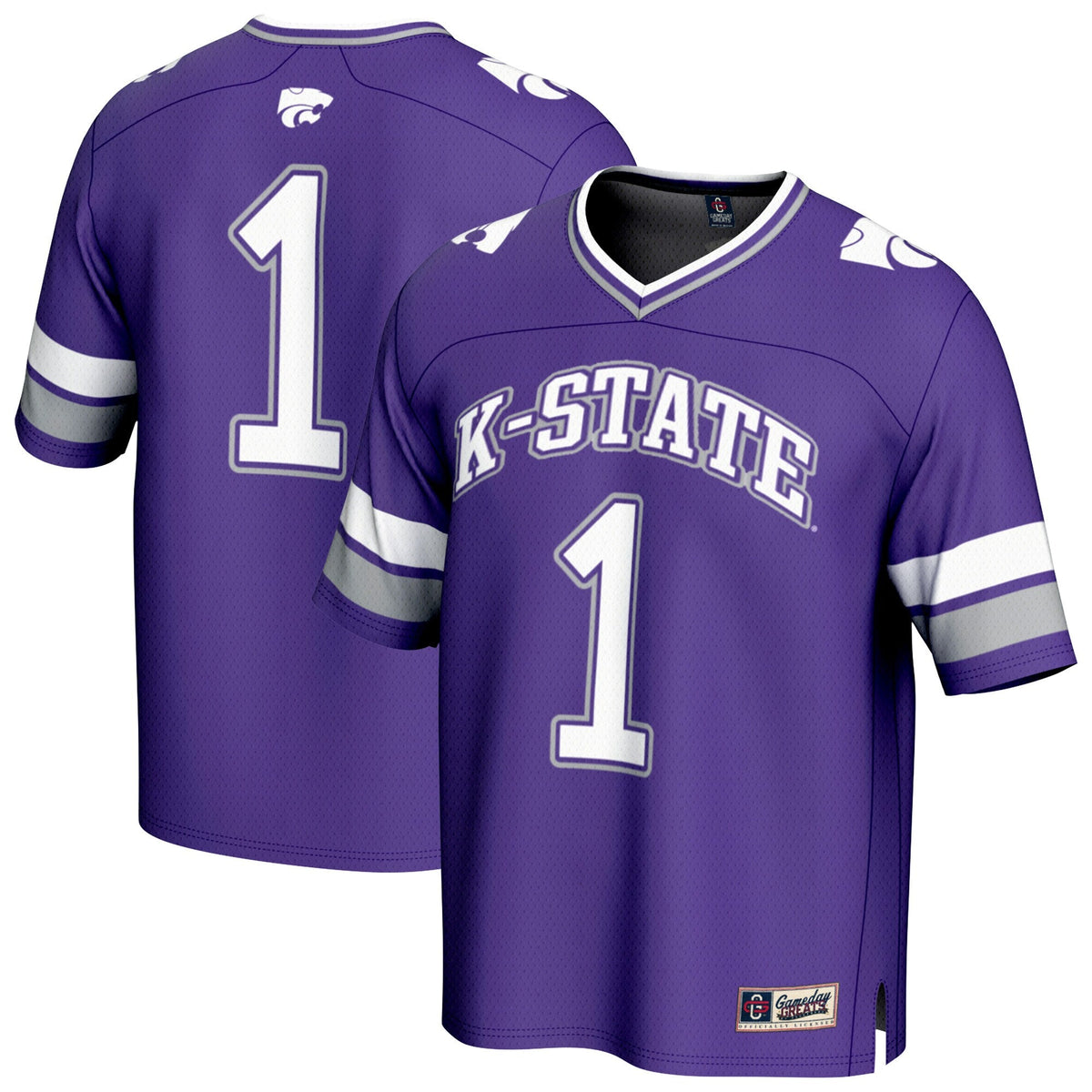 #1 Purple Kansas State Wildcats Lightweight Collegiate Football Fashion Jersey