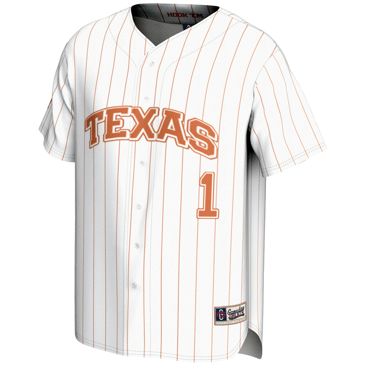#1 White Texas Longhorns Lightweight Baseball Jersey