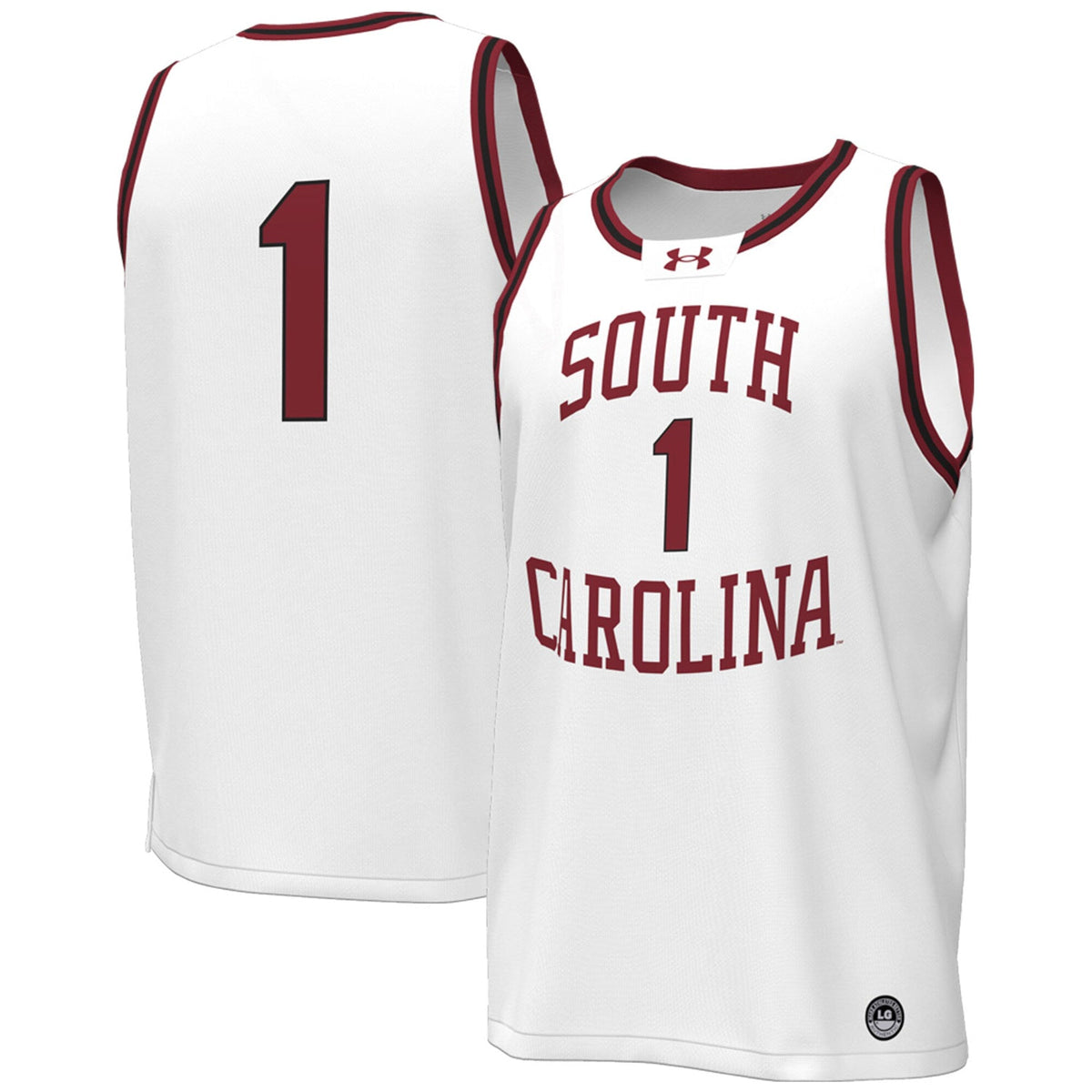#1 White South Carolina Gamecocks Throwback Replica Basketball Jersey