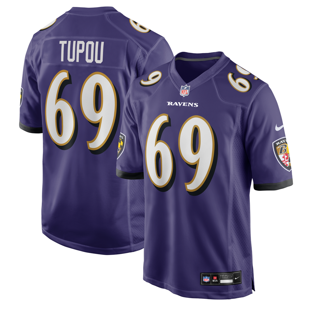 Baltimore Ravens Josh Tupou Purple Team Game Football Jersey