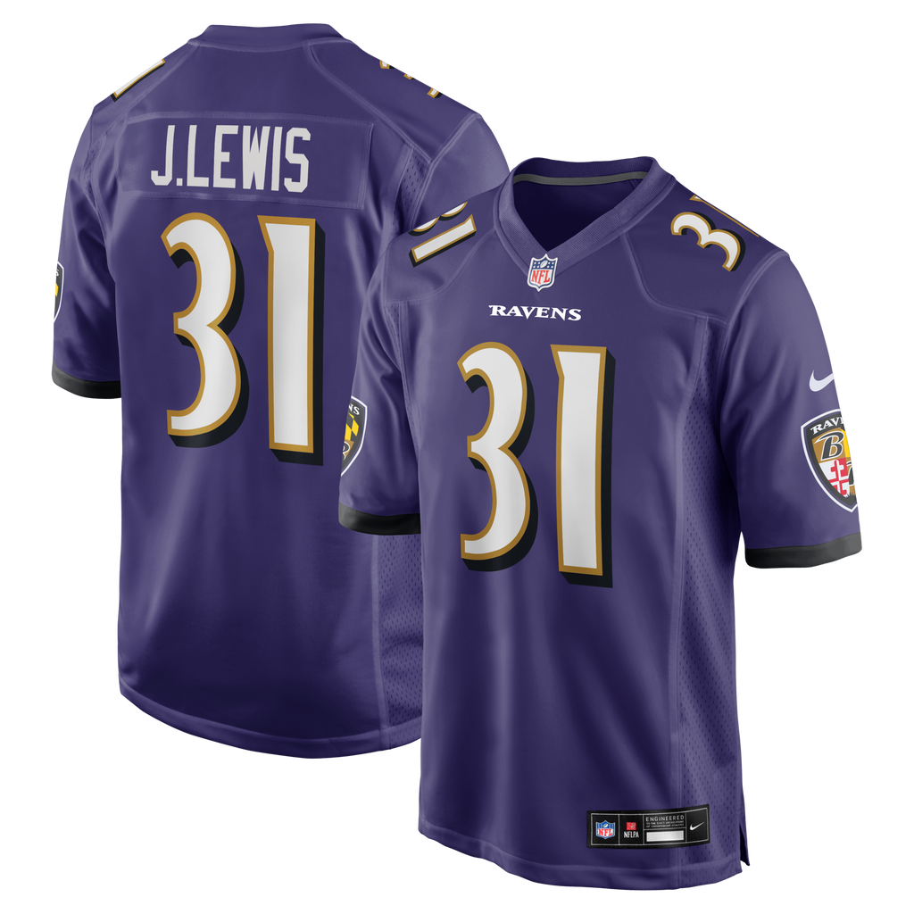 Baltimore Ravens Jamal Lewis Purple Game Retired Player Football Jersey