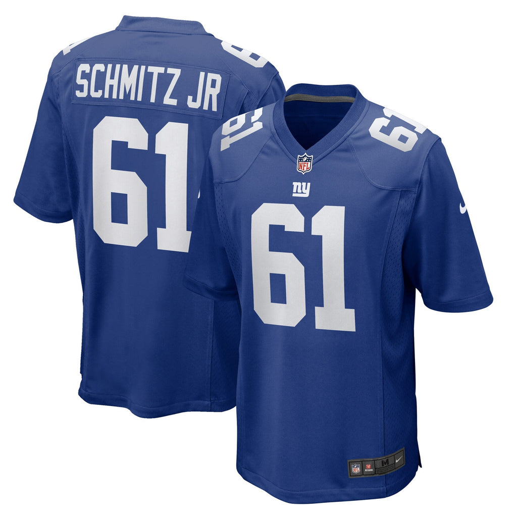 New York Giants John Michael Schmitz Jr. Royal Team Game Football Jersey