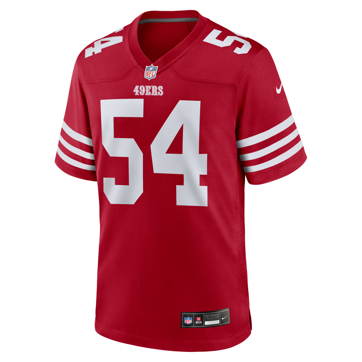 San Francisco 49ers Fred Warner Scarlet Team Game Player Football Jersey
