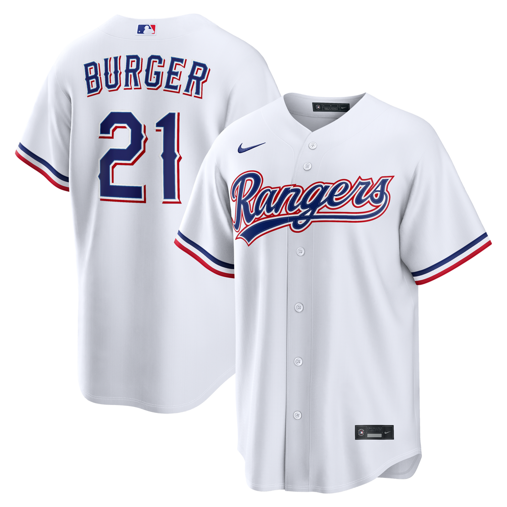 Texas Rangers Jake Burger White Home Replica Baseball Jersey