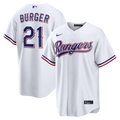 Texas Rangers Jake Burger White Home Replica Baseball Jersey